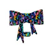 Rainbow Leopard 3D Silicone Bow Focal Bead Straw Topper