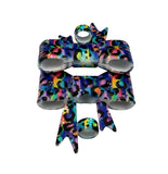 Rainbow Leopard 3D Silicone Bow Focal Bead Straw Topper