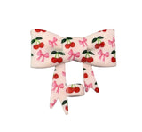 Pink Bows & Cherries 3D Silicone Bow Focal Bead Straw Topper