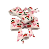 Pink Bows & Cherries 3D Silicone Bow Focal Bead Straw Topper
