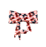 Cherries & Stripes 3D Silicone Bow Focal Bead Straw Topper