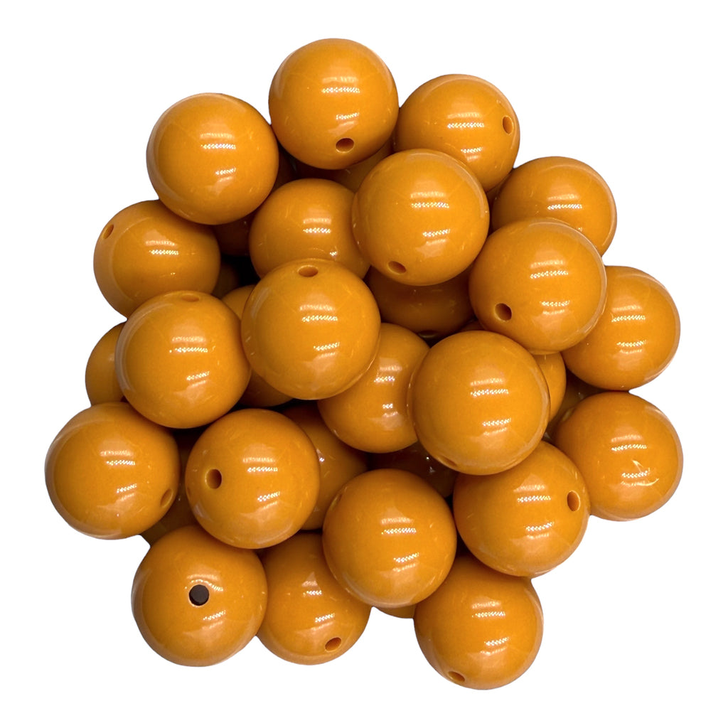 5 20mm Mustard Yellow  Solid Chunky Acrylic Beads