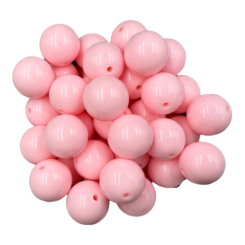 5 20mm Light Pink Solid Chunky Acrylic Beads