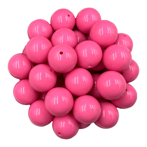 5 20mm Light Hot Pink Solid Chunky Acrylic Beads