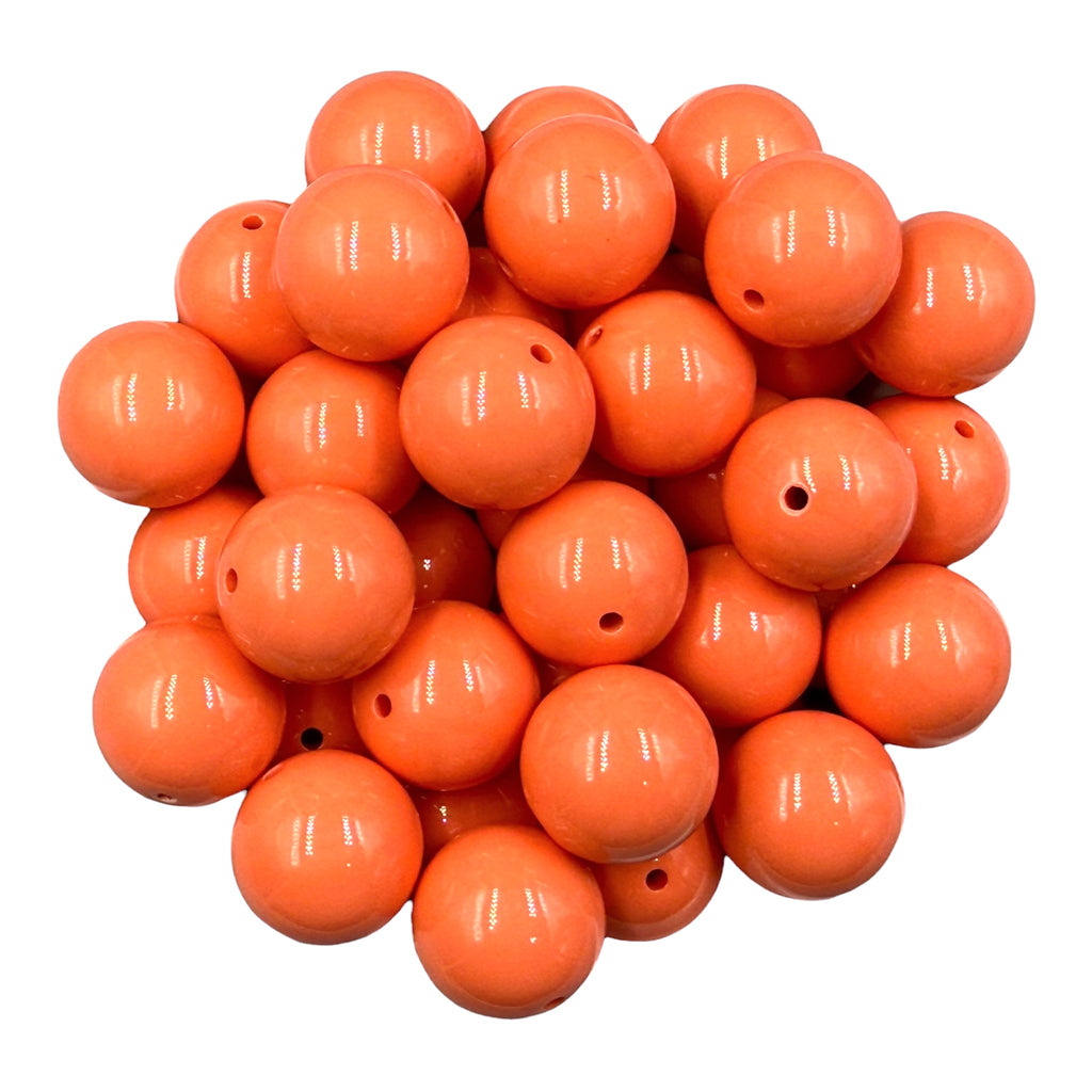 5 20mm Coral Solid Chunky Acrylic Beads