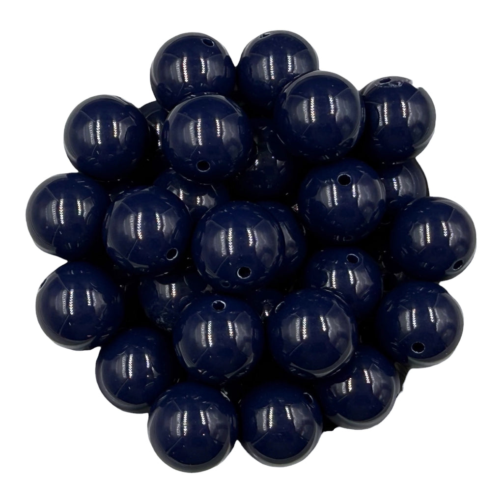 5 20mm Navy Blue Solid Chunky Acrylic Beads