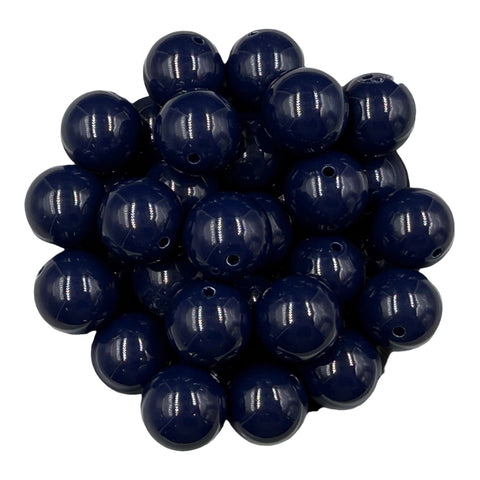 5 20mm Navy Blue Solid Chunky Acrylic Beads