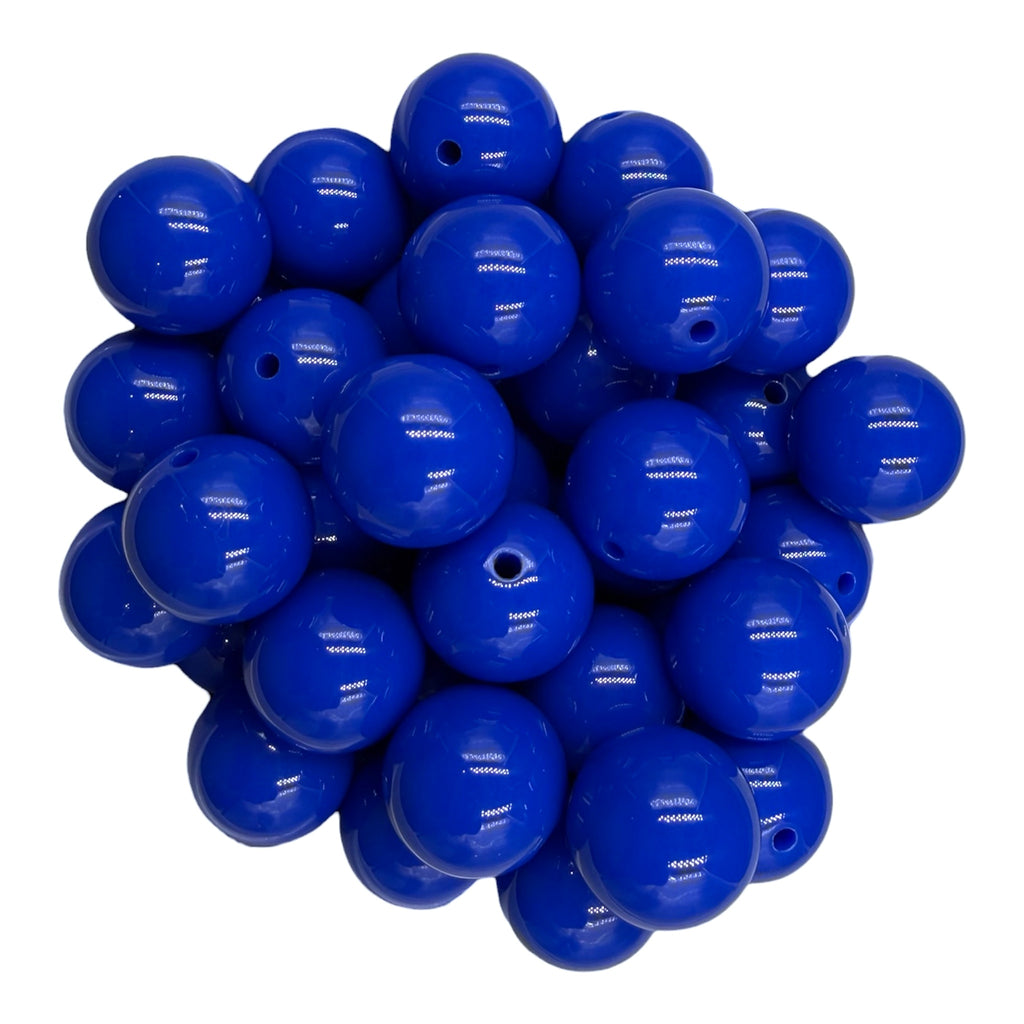 5 20mm Royal Blue Solid Chunky Acrylic Beads