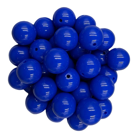 5 20mm Royal Blue Solid Chunky Acrylic Beads