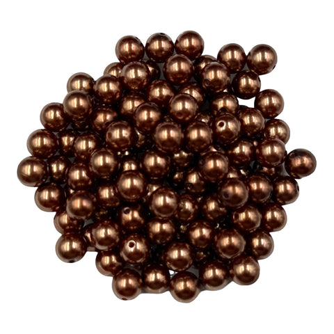 12mm Brown Pearl Acrylic Beads