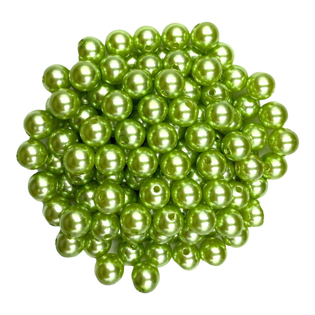 12mm Lime Green Pearl Acrylic Beads