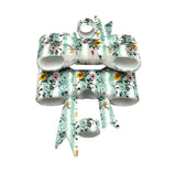 Mint Flower Garden 3D Silicone Bow Focal Bead Straw Topper