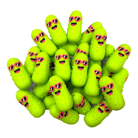 3D Pickle with Sunglasses Silicone Focal Beads