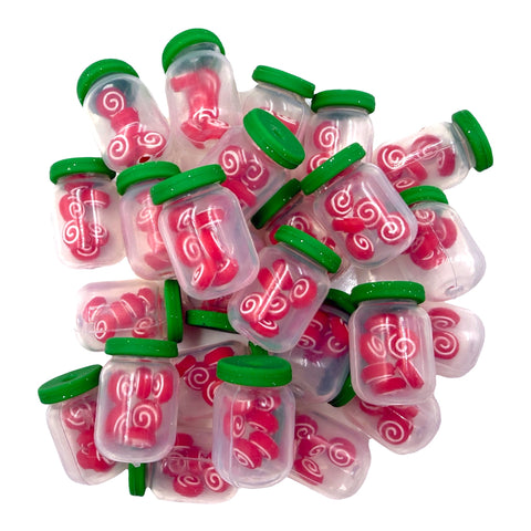 3D Christmas Peppermint Candy Jar Silicone Focal Beads