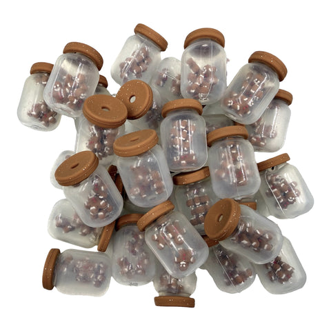 3D Christmas Gingerbread Jar Silicone Focal Beads