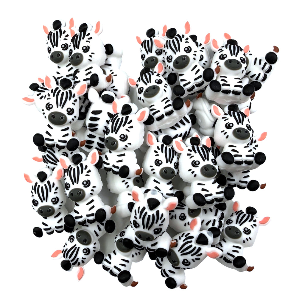 Zebra 3D Silicone Focal Beads