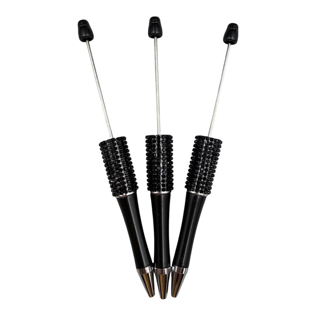 Black Rhinestone Beadable Pens