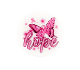 Hope Silicone Round Focal Beads--Breast Cancer Awareness