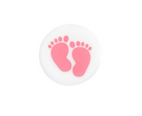 Baby Feet Silicone Focal Beads--Pink