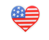 American Flag Heart Silicone Focal Beads