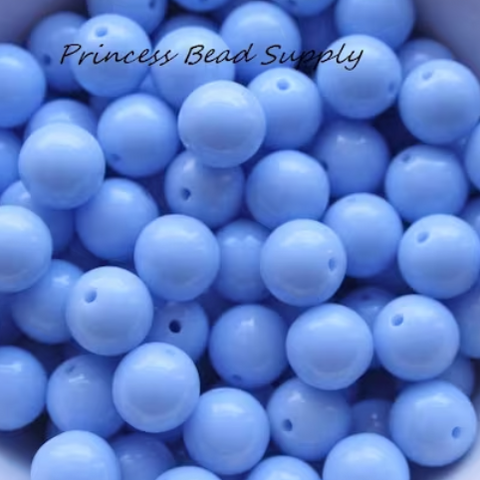 12mm Sky Blue Solid Acrylic Beads
