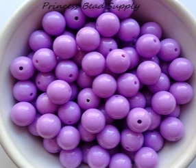 12mm Light Purple Solid Acrylic Beads