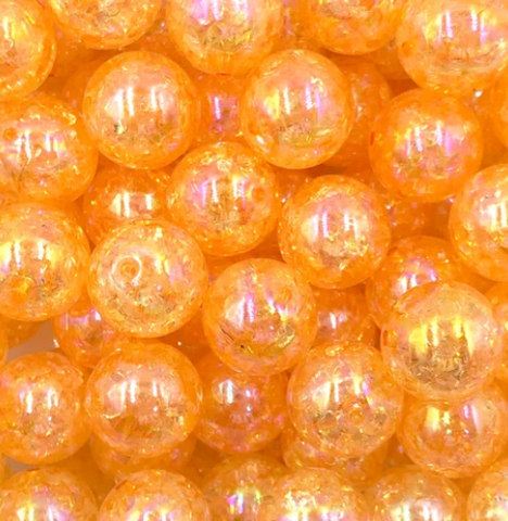 20mm Golden Yellow Crackle Acrylic Beads