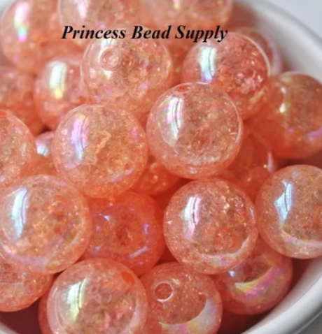 20mm Coral Crackle Acrylic Beads