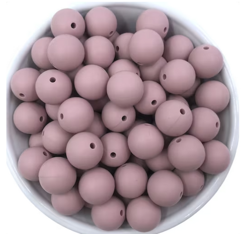 9mm Vintage Mauve Silicone Beads