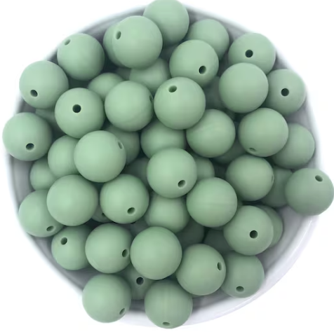 9mm Green Tea Silicone Beads