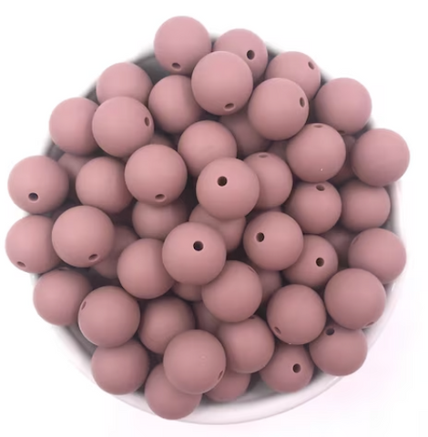 9mm Antique Rose Silicone Beads