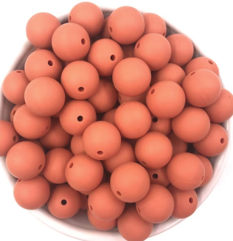 9mm Ginger Silicone Beads