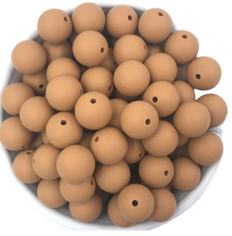 9mm Toasted Coconut Silicone Beads