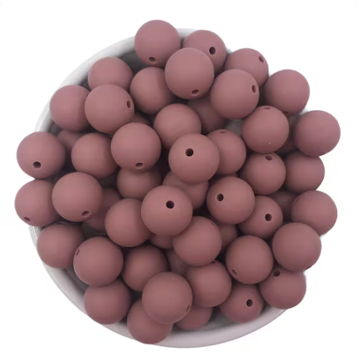 9mm Mahogany Silicone Beads