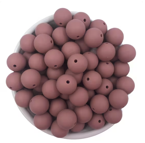 9mm Mahogany Silicone Beads