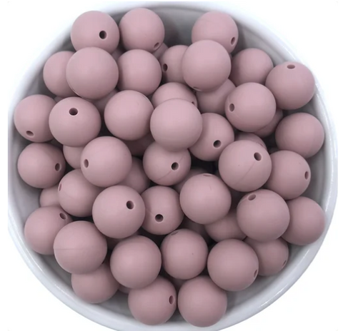 12mm Vintage Mauve Silicone Beads