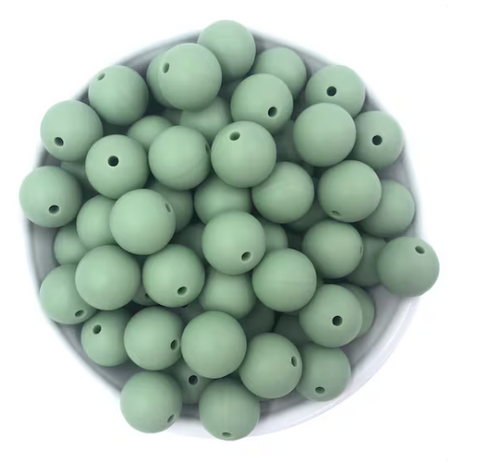 12mm Green Tea Silicone Beads