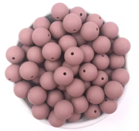12mm Antique Rose Silicone Beads
