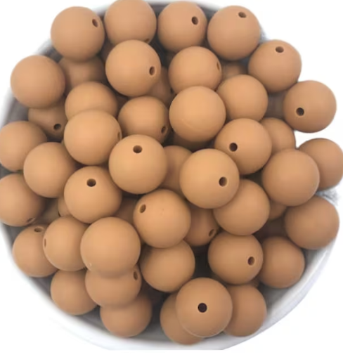 12mm Toasted Coconut Silicone Beads