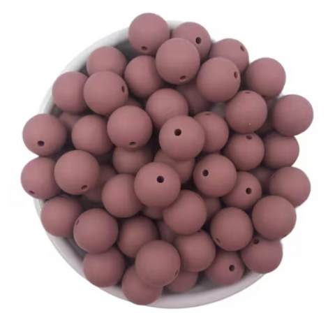 12mm Mahogany Silicone Beads