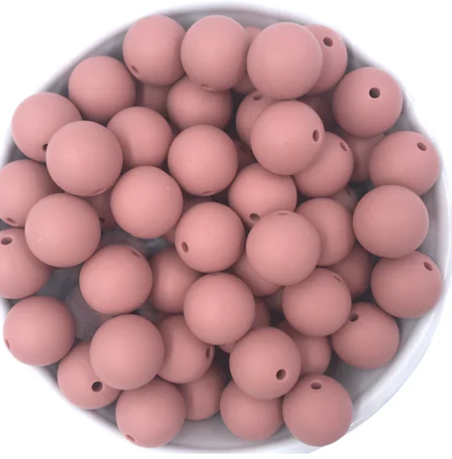 12mm Rose Silicone Beads