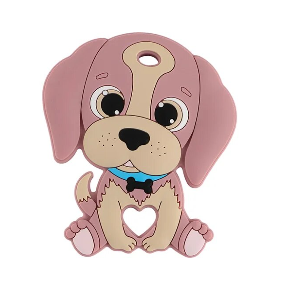 Dog Silicone Teether--Pink