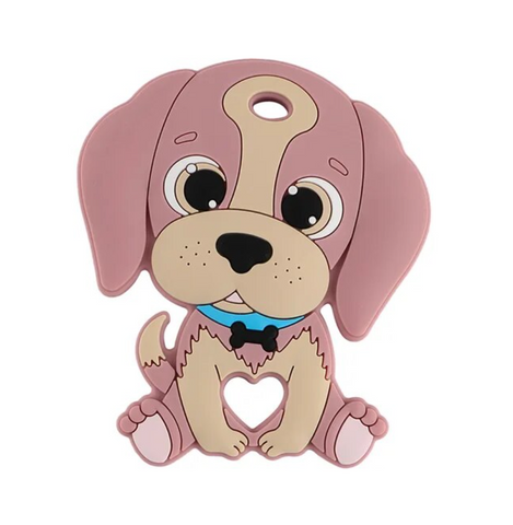 Dog Silicone Teether--Pink