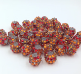 12mm Fall Confetti Rhinestone Acrylic Beads