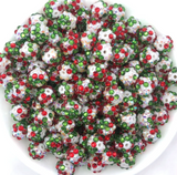 12mm Christmas Confetti Rhinestone Acrylic Beads