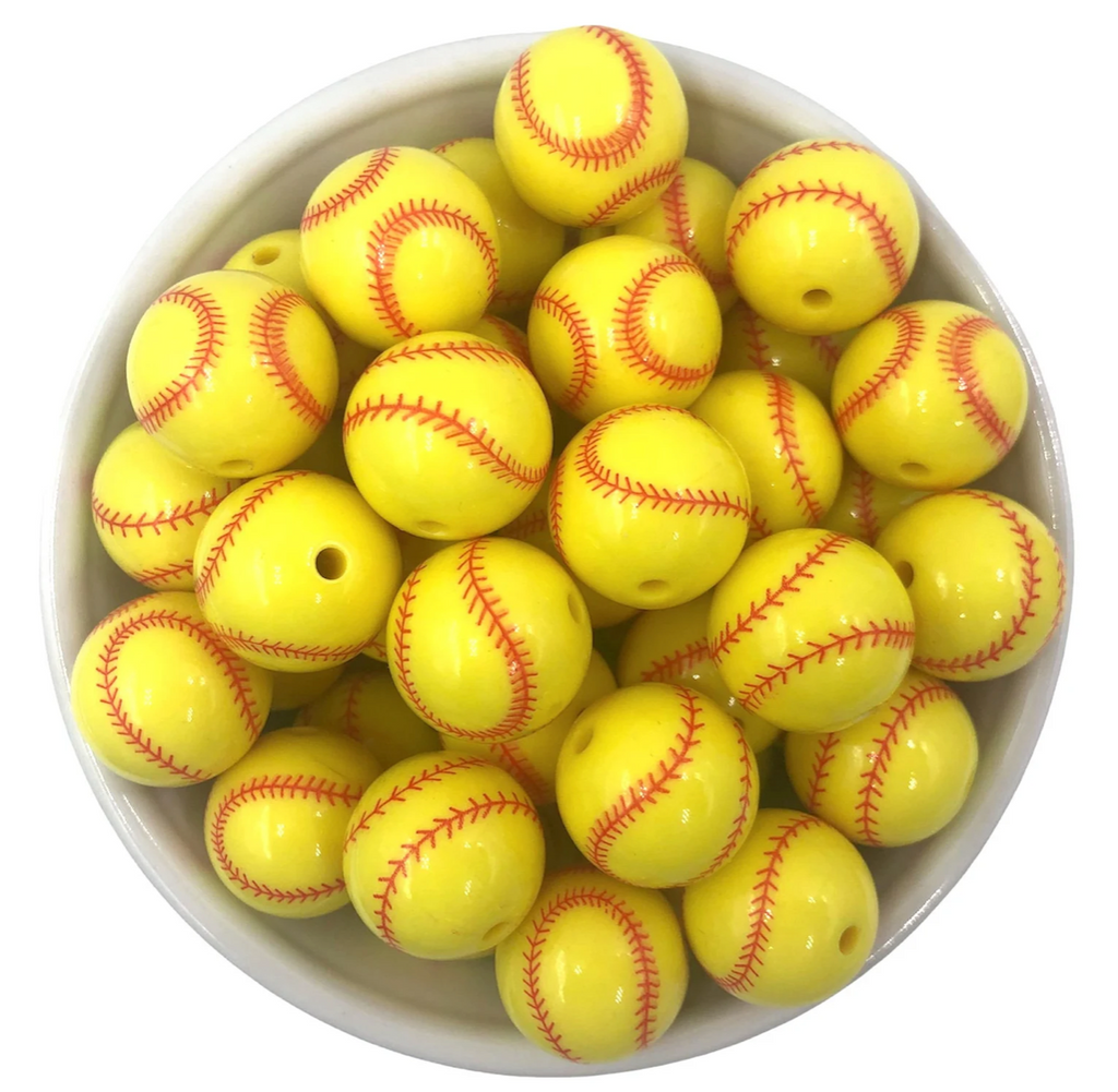 20mm Softball Chunky Beads--Style 2