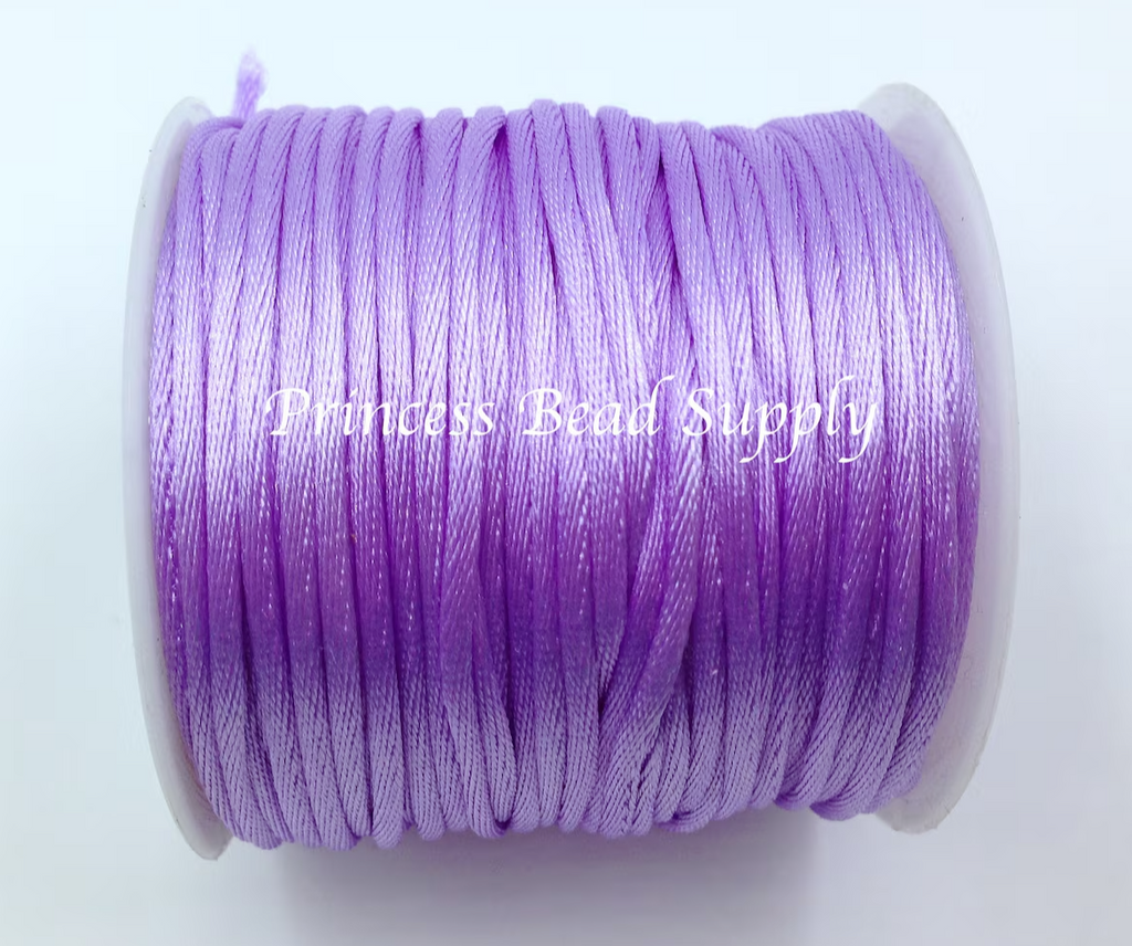 1mm Purple Satin Nylon Cord: 50 Yards