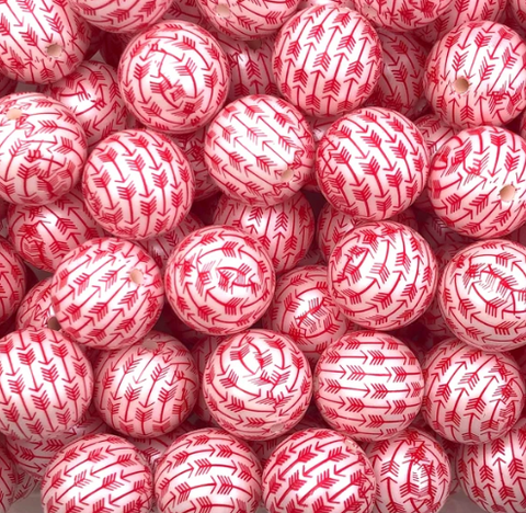 20mm Red Arrow Printed Acrylic Beads