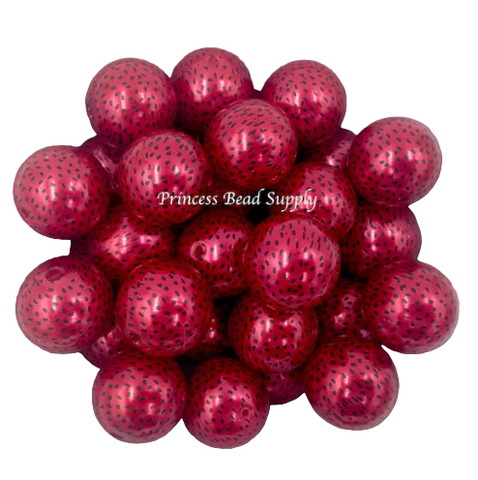 20mm Red Watermelon Seed Pearl Acrylic Beads