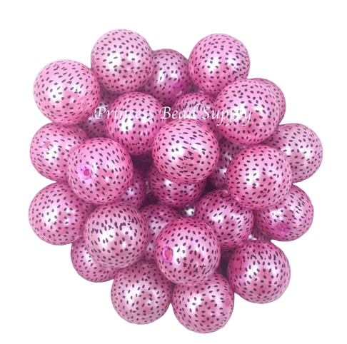20mm Pink Watermelon Seed Pearl Acrylic Beads